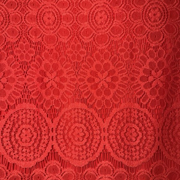 Laundry by Shelly Segal Red Lace Dress Size 12 Knee Length Lined Romantic Party - Picture 2 of 9